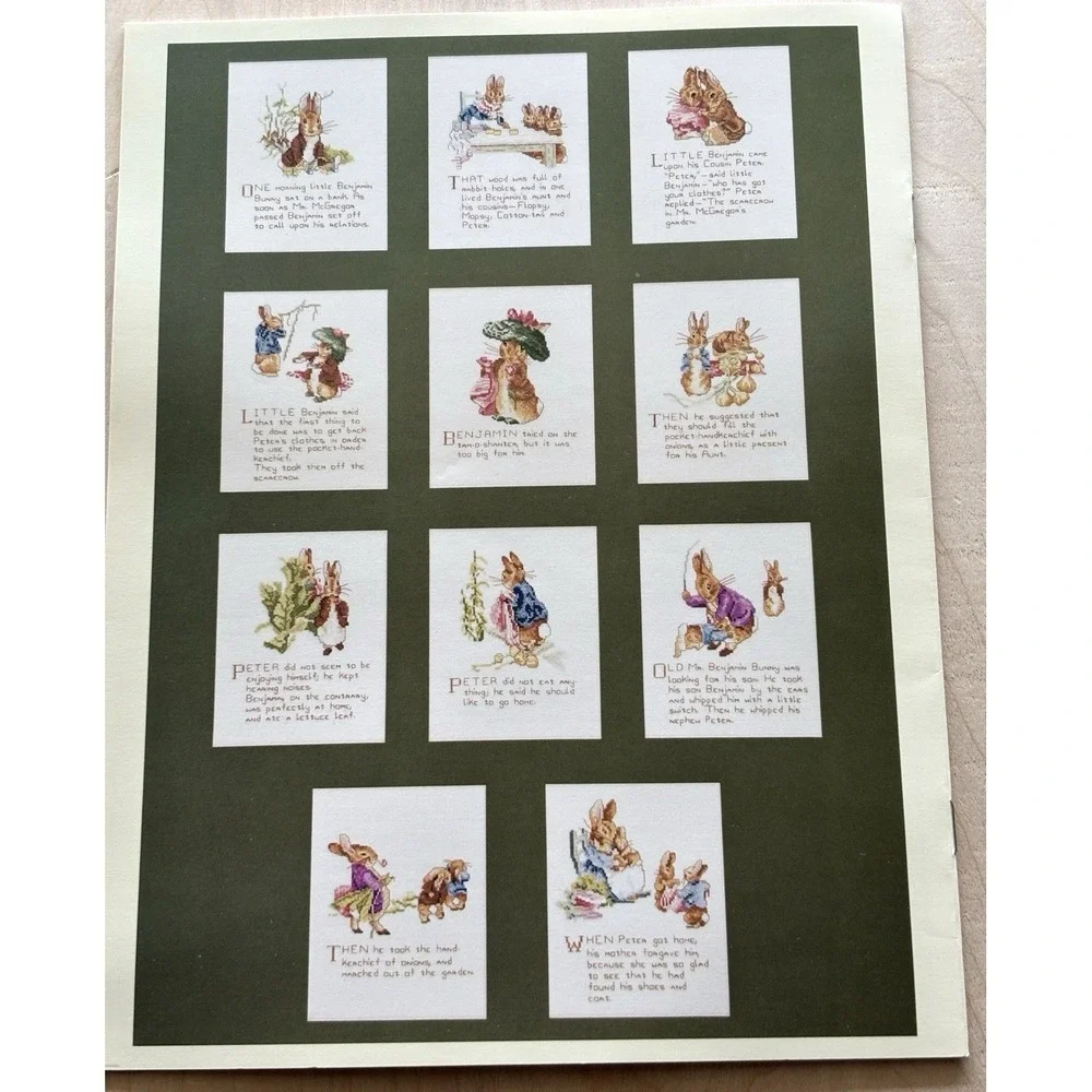 Beatrix Potter Tale of Benjamin Bunny Chart Booklet 11 Patterns Embroidery